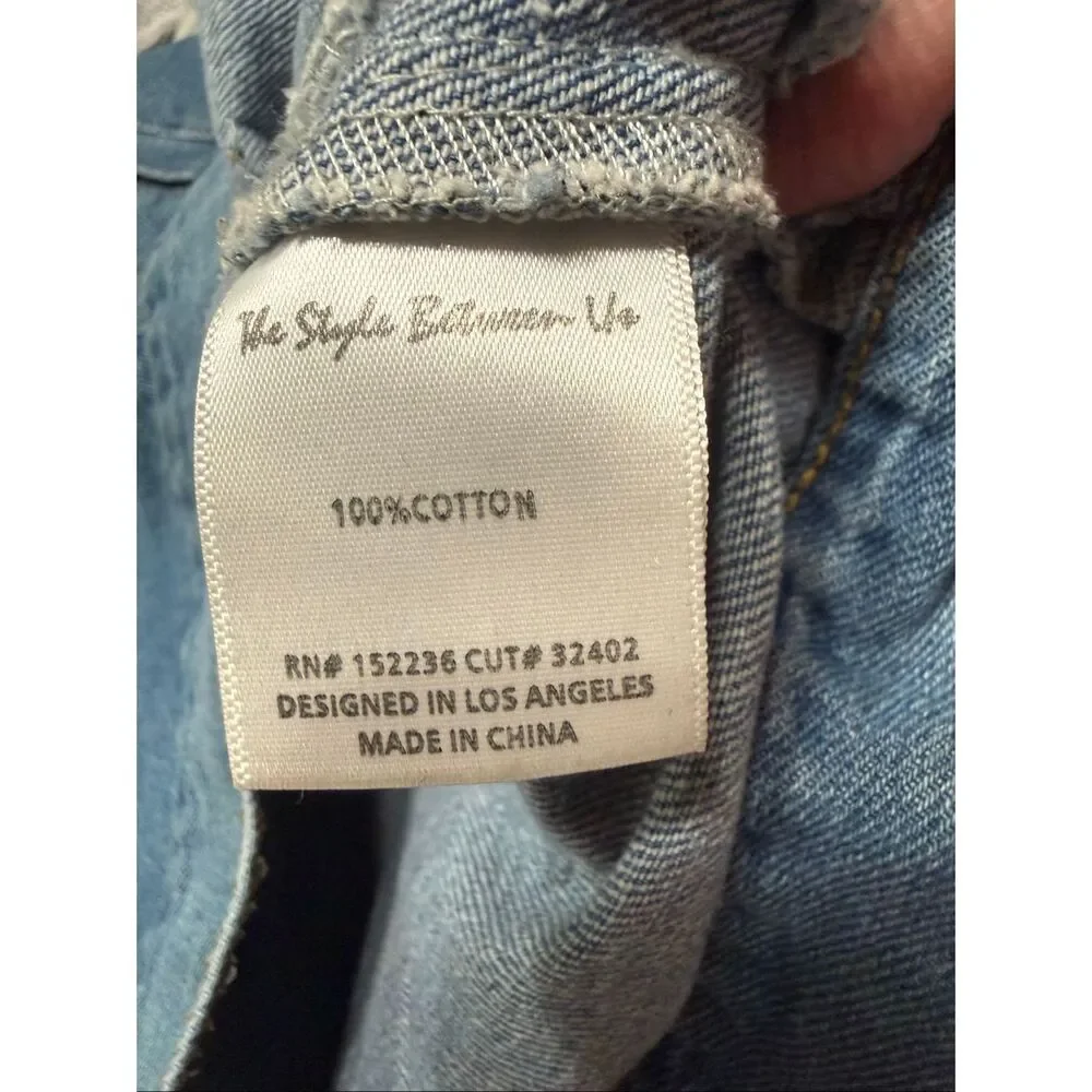 The Style Between Us blue denim jacket distinct grey hood Sz XL Juniors NWOT - Picture 4 of 7